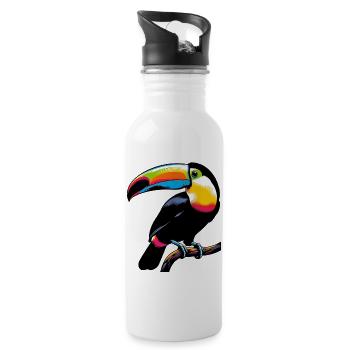 Toucan - Water bottle with straw - white - Right