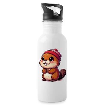 Beaver - Water bottle with straw - white - Right