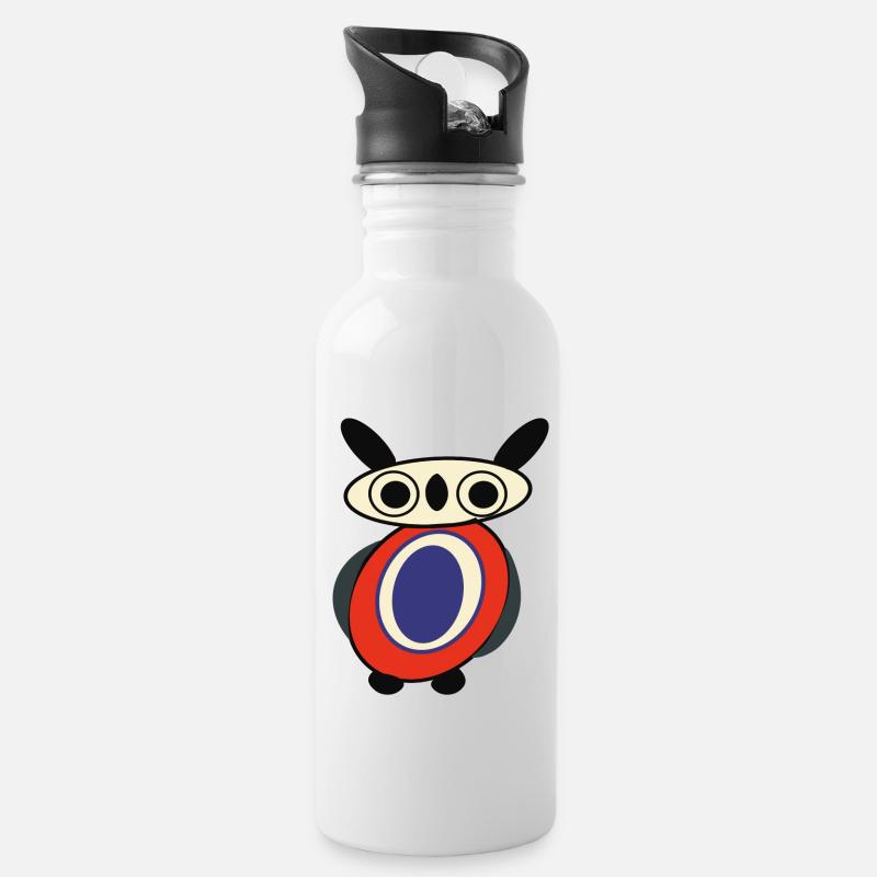 Tree Sniffer - Water bottle with straw - white