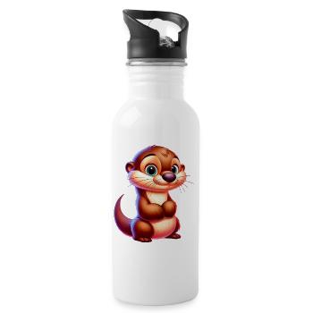 Otter - Trinkflasche mit integriertem Trinkhalm - Weiß - Rechts