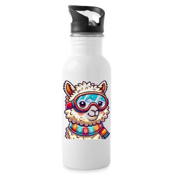Lama Comic Skibrille - Trinkflasche mit integriertem Trinkhalm - Weiß - Rechts