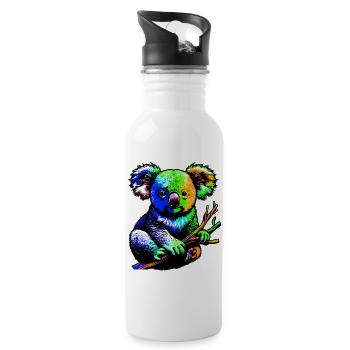 Koala - Trinkflasche mit integriertem Trinkhalm - Weiß - Rechts