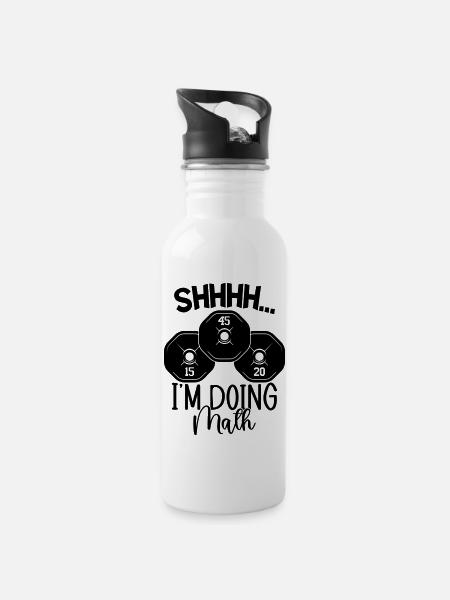 Math - Trinkflasche mit integriertem Trinkhalm - Weiß