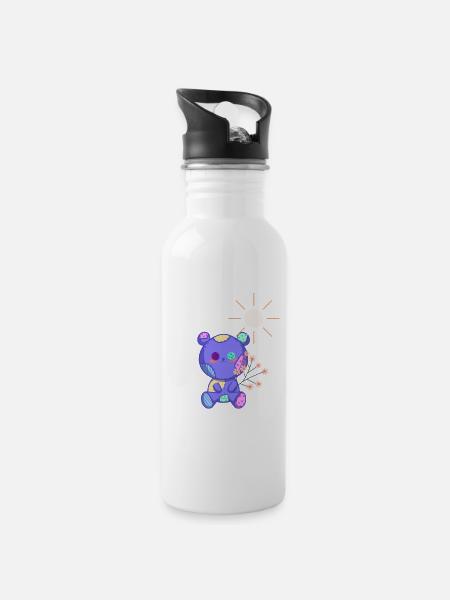 Good Morning Sunshine - Water bottle with straw - white