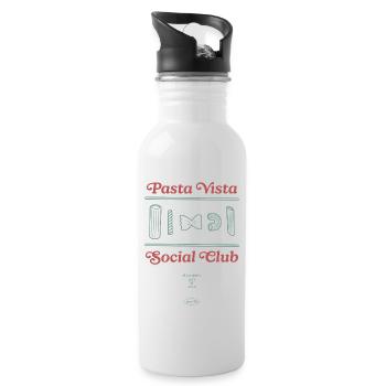 pasta vista social club - pasta love - Trinkflasche mit integriertem Trinkhalm - Weiß - Rechts
