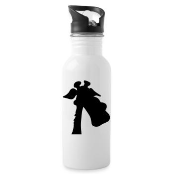 Giraffe Silhouette - Trinkflasche mit integriertem Trinkhalm - Weiß - Rechts