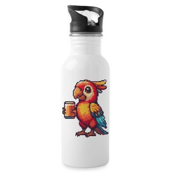Bière Papagai Pixel - Gourde avec paille intégrée - blanc - Droite
