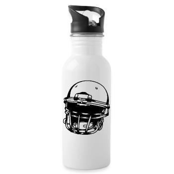 American Football Helmet Sketch - Water bottle with straw - white - Right