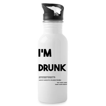 Ich bin betrunken. - Trinkflasche mit integriertem Trinkhalm - Weiß - Rechts