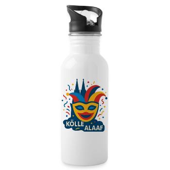 Kölle Alaaf! - Trinkflasche mit integriertem Trinkhalm - Weiß - Rechts