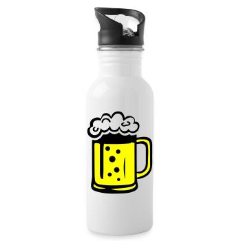 Bande dessinée de bière - Gourde avec paille intégrée - blanc - Droite