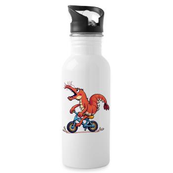 Colorful Cycling Shrimp - Water bottle with straw - white - Right