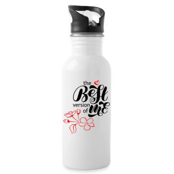 best version of me - Trinkflasche mit integriertem Trinkhalm - Weiß - Rechts