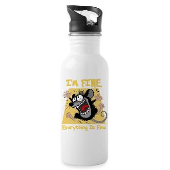 Hectic mouse - Water bottle with straw - white - Right