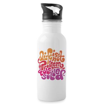 Psychedelische Wortwahl - Trinkflasche mit integriertem Trinkhalm - Weiß - Rechts