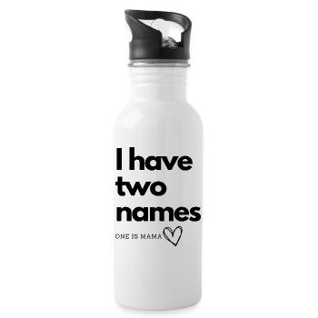Two names, one is mom - Message from the heart - Water bottle with straw - white - Right