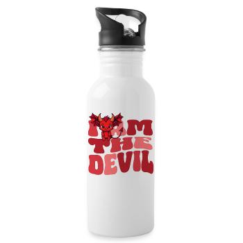 Devil Devil Evil House Dragon Wife - Water bottle with straw - white - Right
