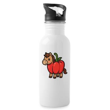 Pepper bangs - Water bottle with straw - white - Right
