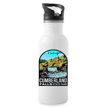 Autumn at Cumberland Falls - Kentucky Nature Desig - Water bottle with straw - white - Right