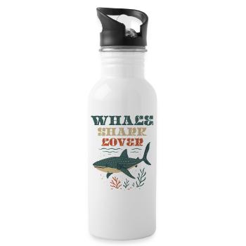 Whale Shark Lover - Trinkflasche mit integriertem Trinkhalm - Weiß - Rechts