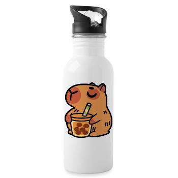 Baby Capybara - Water bottle with straw - white - Right