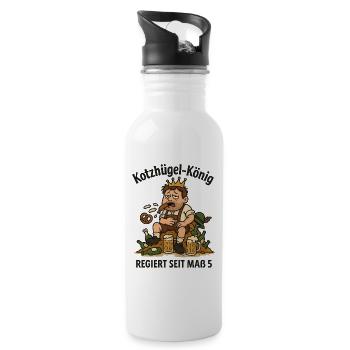 Kotzhügel König - Trinkflasche mit integriertem Trinkhalm - Weiß - Rechts