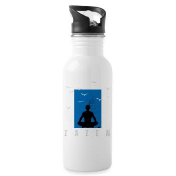 Méditation zazen - Gourde avec paille intégrée - blanc - Droite
