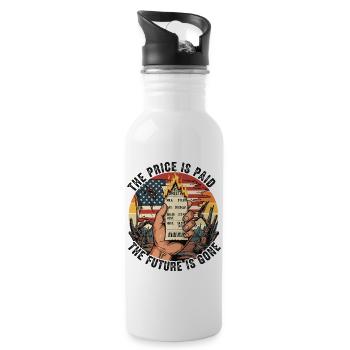 The Price is Paid - Trinkflasche mit integriertem Trinkhalm - Weiß - Rechts