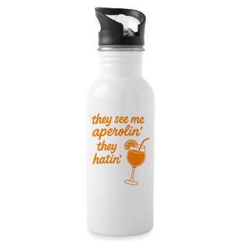 They see me aperolin... - Water bottle with straw - white - Right