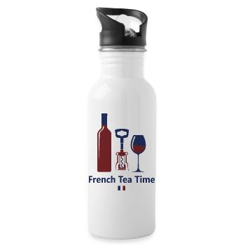 🇫🇷 Wine France Aperitif French alcohol Humor 🇫🇷 - Water bottle with straw - white - Right