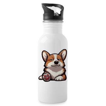 Corgi Corgis Welsh Corgi Corgi Owners Corgis - Water bottle with straw - white - Right