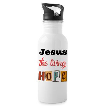 Joie de vivre Hope Design - Gourde avec paille intégrée - blanc - Droite