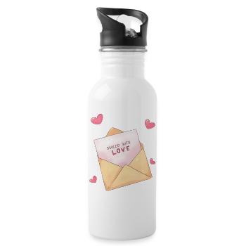 Anime Brief Herz – Sealed with Love Xmas - Trinkflasche mit integriertem Trinkhalm - Weiß - Rechts