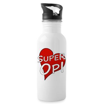 SUPER OPI - Trinkflasche mit integriertem Trinkhalm - Weiß - Rechts