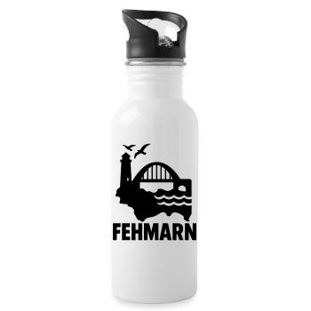 fehmarn schleswig holstein - Trinkflasche mit integriertem Trinkhalm - Weiß - Rechts