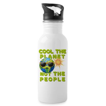 Cool the planet, not the people Climate - Water bottle with straw - white - Right