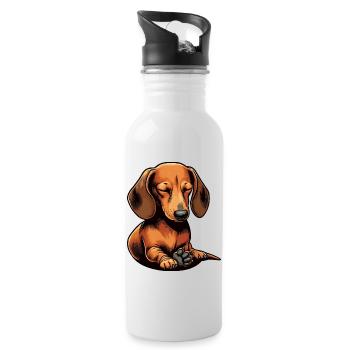 Dachshund, Dachshund Owner, Dachshund Lover, Dachshund - Water bottle with straw - white - Right