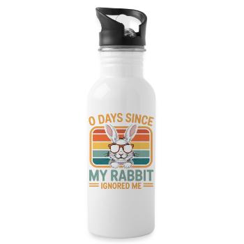 0 Days Since My Rabbit Ignored Me Rabbit - Water bottle with straw - white - Right
