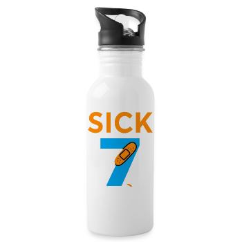 Sick Seven Meme Tee Six Seven  - Trinkflasche mit integriertem Trinkhalm - Weiß - Rechts