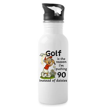Golf - Pushing 90 - Woman - Water bottle with straw - white - Right