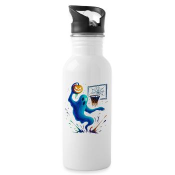 Halloween Ghost Dunk Pumpkin Sneaker - Water bottle with straw - white - Right
