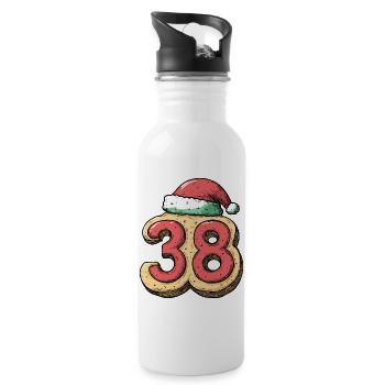 38 Number Biscuit Christmas - Water bottle with straw - white - Right