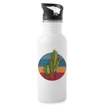 Flowers - Water bottle with straw - white - Right