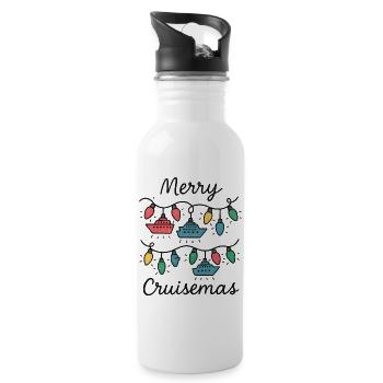 Merry Cruise Mas Funny Christmas Cruise - Water bottle with straw - white - Right