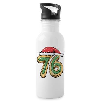 76 Number Cookie Christmas - Water bottle with straw - white - Right