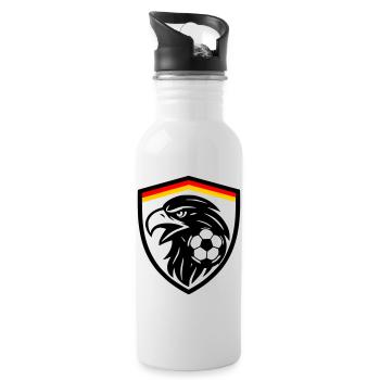 Aigles de football allemands - Gourde avec paille intégrée - blanc - Droite