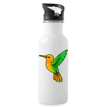Hummingbird Bird - Water bottle with straw - white - Right