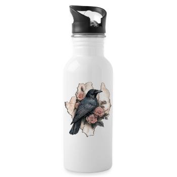 Raven Vintage Roses - Water bottle with straw - white - Right