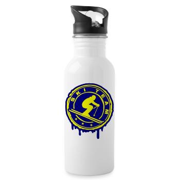 Ski Team  - Trinkflasche mit integriertem Trinkhalm - Weiß - Rechts