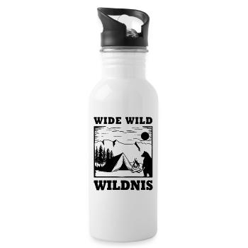 Wide Wild Wilderness - Water bottle with straw - white - Right